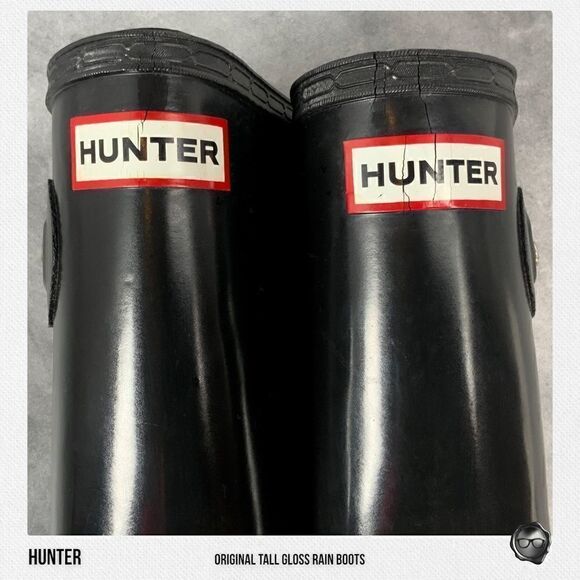 HUNTER ORIGINAL TALL RAIN BOOTS IN GLOSS BLACK WOMEN’S SHOE SIZE EU 36 BOOTS - Picture 12 of 16